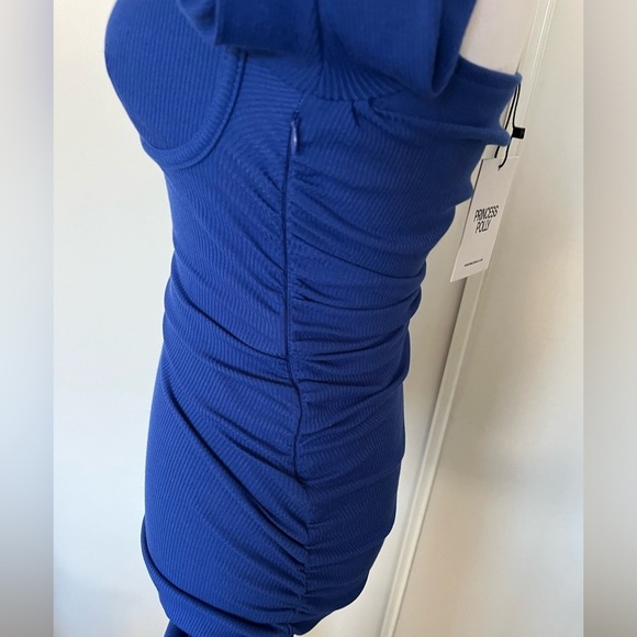 New Princess Polly Blue Portia Mini Dress Size 4 - Picture 6 of 7